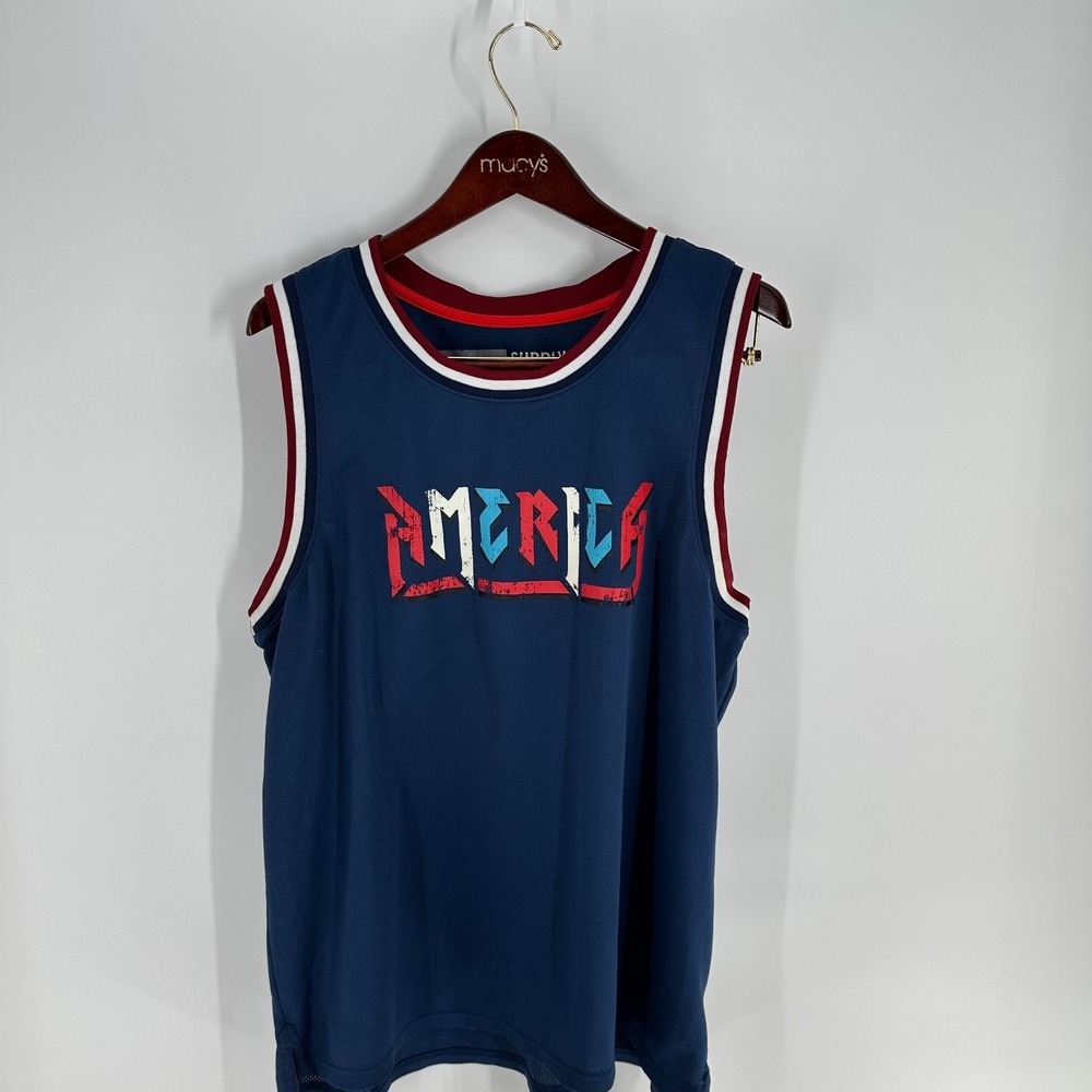 Mossimo Supply Co. America Spell Out Basketball Tank Top Navy Blue‎ Size XL